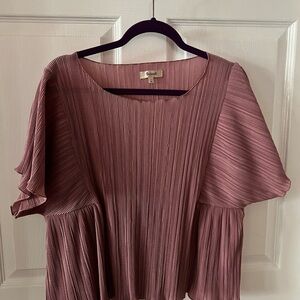 Madewell Dressy Plested Blouse Blush Pink-Worn Once